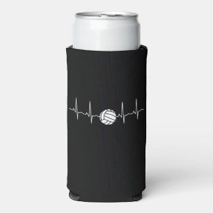 Volleyball Ball Heartbeat Seltzer Can Cooler