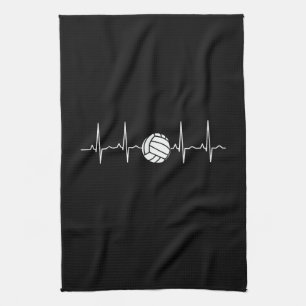 Volleyball Ball Heartbeat Tea Towel