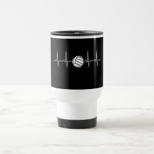 Volleyball Ball Heartbeat Travel Mug
