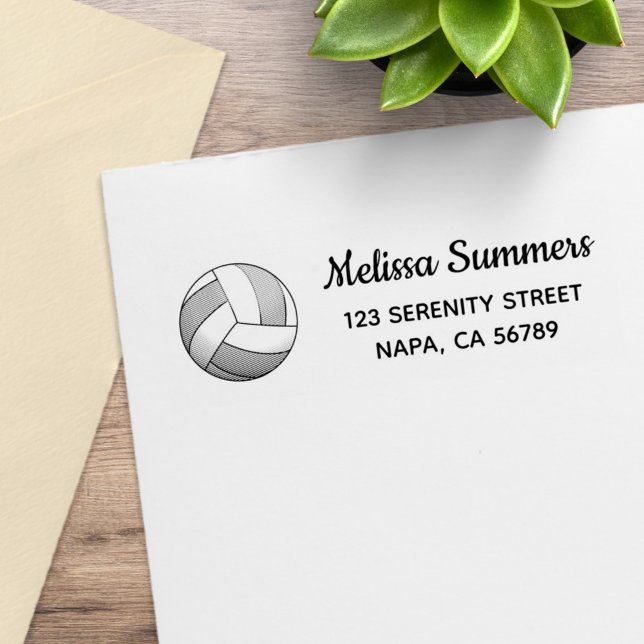 Volleyball Ball Return Address Rubber Stamp (Creator Uploaded)