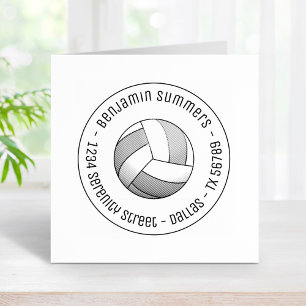 Volleyball Ball Round Address Rubber Stamp