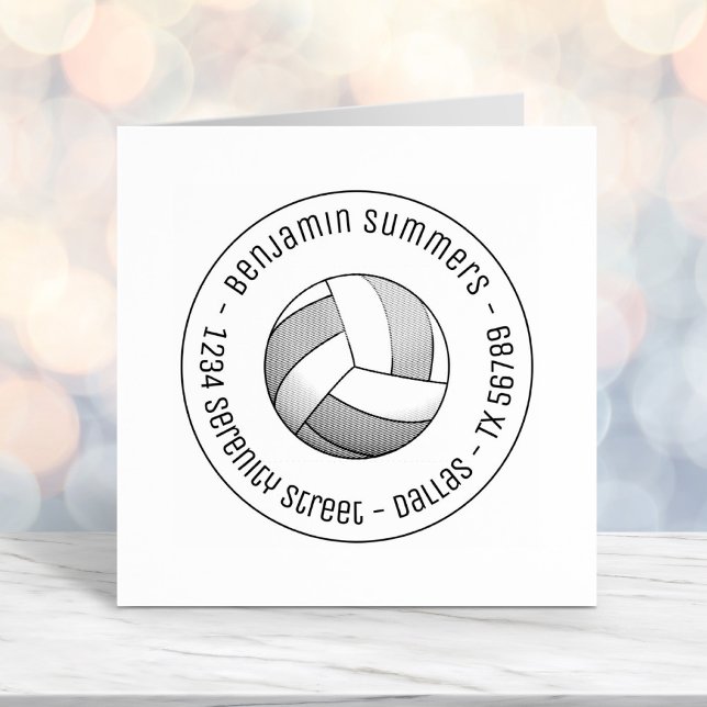 Volleyball Ball Round Address Self-inking Stamp (Creator Uploaded)