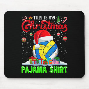 Volleyball Ball Santa Hat Christmas Lights Funny S Mouse Mat