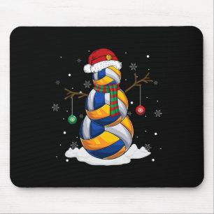 Volleyball Ball Snowman Santa Hat Christmas Pajama Mouse Mat