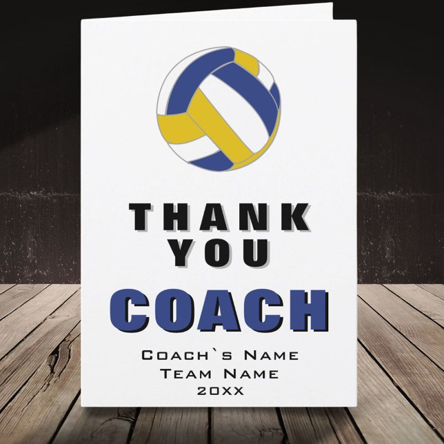 Volleyball Ball Thank you Coach Card (Creator Uploaded)