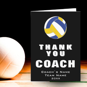 Volleyball Ball Thank you Coach Card