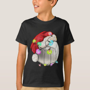 Volleyball Ball With Santa Hat Christmas Kid Boys T-Shirt