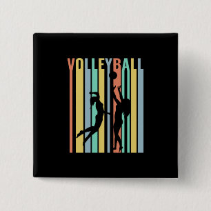 Volleyball Beachvolleyball Retro 15 Cm Square Badge