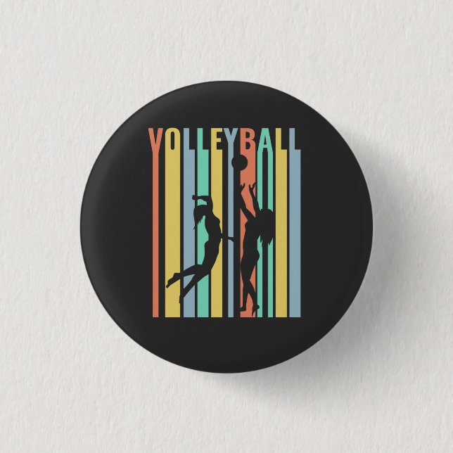 Volleyball  Beachvolleyball Retro 3 Cm Round Badge (Front)