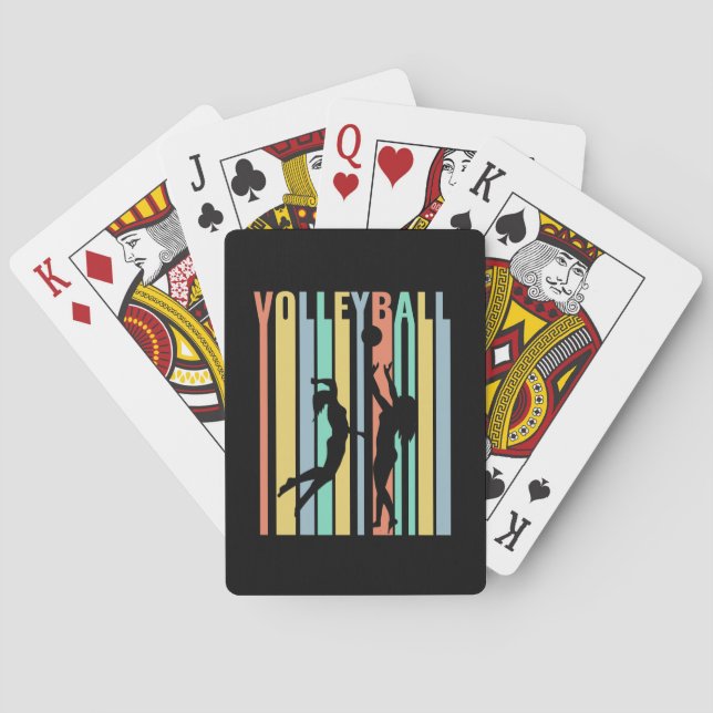 Volleyball  Beachvolleyball Retro Playing Cards (Back)