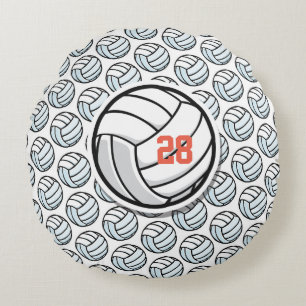 Volleyball Bedroom Decor Sports Player Number  Round Cushion