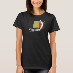 Volleyball Belgium Flag Girls Volleyball Women T-Shirt