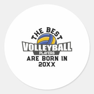 Volleyball Birth Year Name Number  Classic Round Sticker
