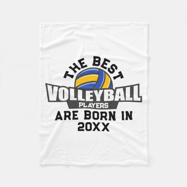 Volleyball Birth Year Name Number  Fleece Blanket (Front)