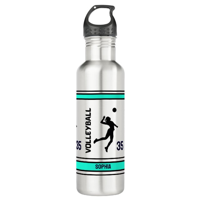 Volleyball Birthday Gift, Volleyball Girl Player 710 Ml Water Bottle (Front)