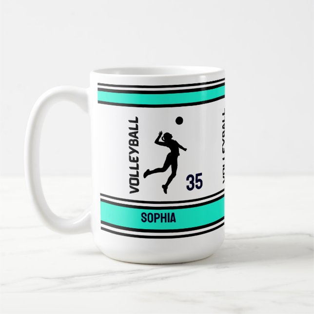 Volleyball Birthday Gift, Volleyball Girl Player Coffee Mug (Left)