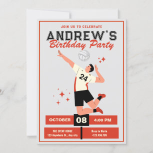 Volleyball birthday invitation