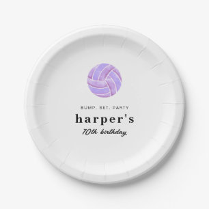Volleyball Birthday Paper Plate