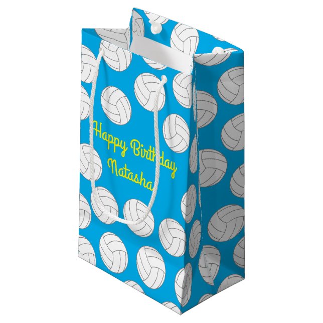 Volleyball Birthday Party Small Gift Bag (Front Angled)