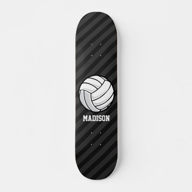 Volleyball; Black & Dark Grey Stripes Skateboard (Front)