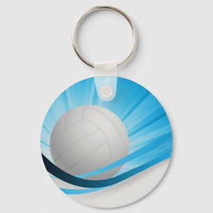 Volleyball blue Customise Personalise Key Ring