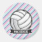 Volleyball; Blue, Pink, & White Stripes, Sports