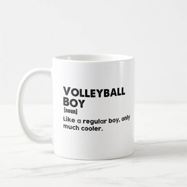 Volleyball Boy Funny Definition Coffee Mug (Left)
