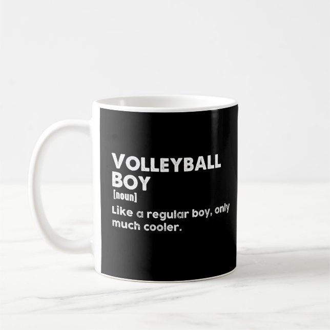Volleyball Boy Funny Dictionary Definition Coffee Mug (Left)