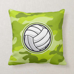 Volleyball; bright green camo, camouflage cushion