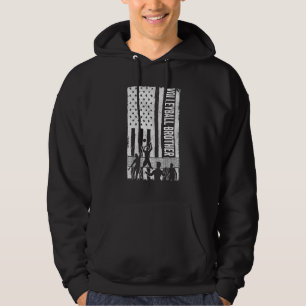 Volleyball Brother USA Flag Volleyball Team Fan Fa Hoodie