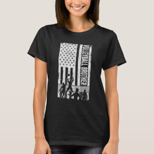 Volleyball Brother USA Flag Volleyball Team Fan Fa T-Shirt