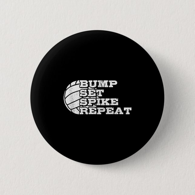 Volleyball Bump Set Ske Repeat Beach Volleyball Gi 6 Cm Round Badge (Front)