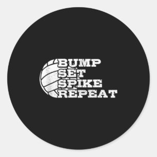 Volleyball Bump Set Ske Repeat Beach Volleyball Gi Classic Round Sticker