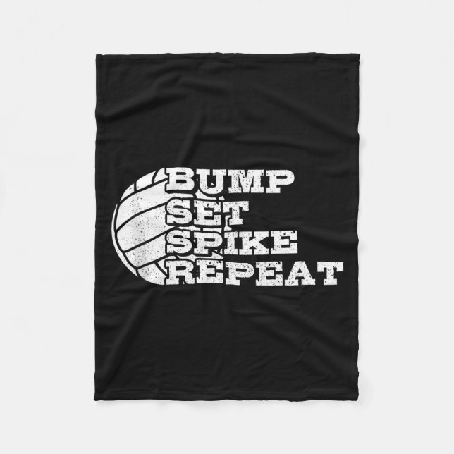 Volleyball Bump Set Ske Repeat Beach Volleyball Gi Fleece Blanket (Front)