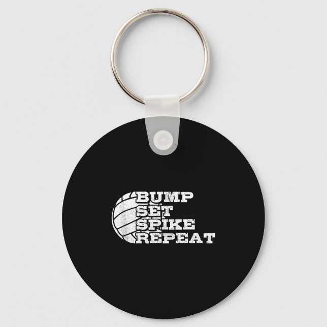 Volleyball Bump Set Ske Repeat Beach Volleyball Gi Key Ring (Front)