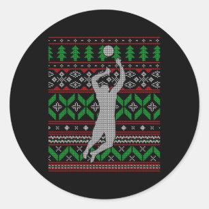 Volleyball Bump Set Spike College High School Happ Classic Round Sticker