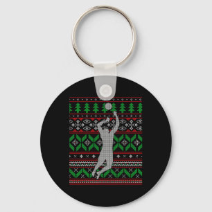Volleyball Bump Set Spike College High School Happ Key Ring