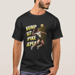 Volleyball Bump Set Spike Repeat Banana Yellow Sma T-Shirt
