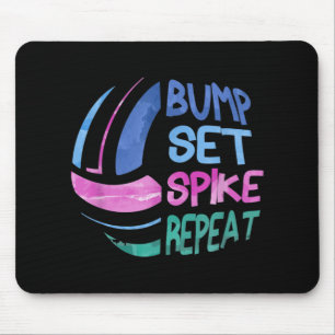 Volleyball Bump Set Spike Repeat Girls Teen Mouse Mat