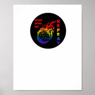 Volleyball Bump Spike Set Repeat  Poster