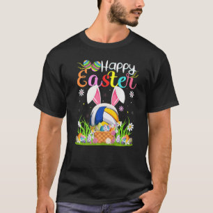 Volleyball Bunny Egg Hunting Volleyball Happy Eas T-Shirt