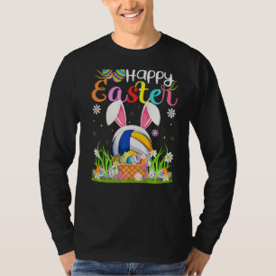 Volleyball Bunny Egg Hunting  Volleyball Happy Eas T-Shirt