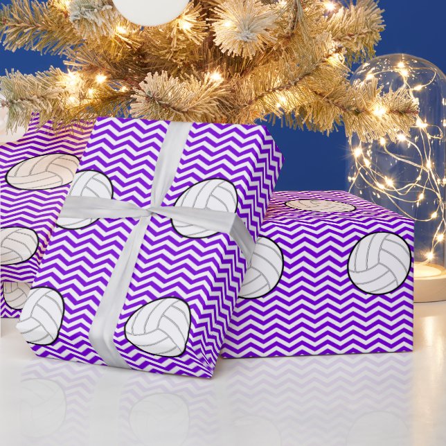 Volleyball Chevron Custom Colour Wrapping Paper (Holidays)
