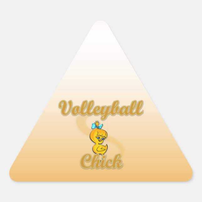 Volleyball  Chick Triangle Sticker (Front)