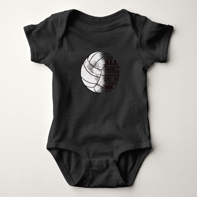 Volleyball christ baby bodysuit (Front)