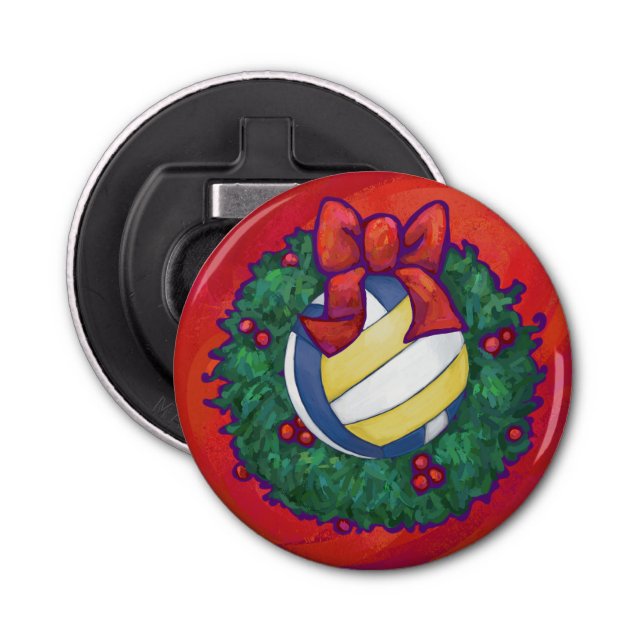 Volleyball Christmas Bottle Opener (Front)