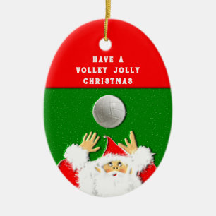 Volleyball Christmas Ceramic Tree Decoration