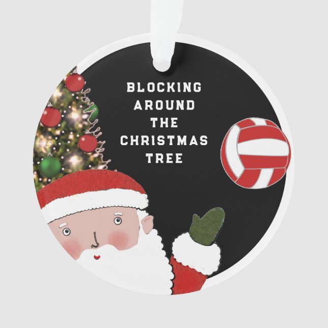 Volleyball Christmas Collectable Acrylic Ornament (Front)