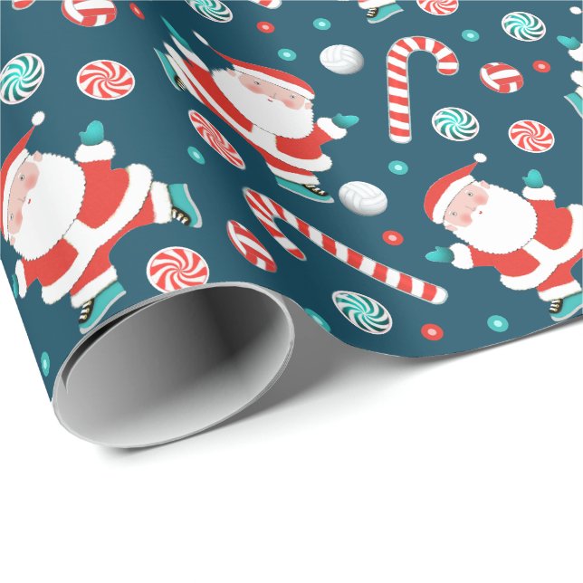 Volleyball Christmas Gift Wrapping Paper (Roll Corner)