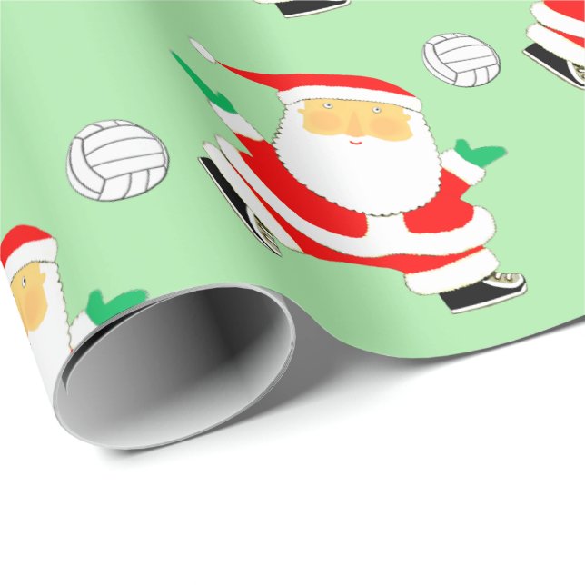 Volleyball Christmas Gift Wrapping Paper (Roll Corner)